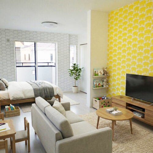 【将来2室にできる洋室】成長に合わせ仕切れる設計。今は広く、将来は2室に。
※写真はイメージです