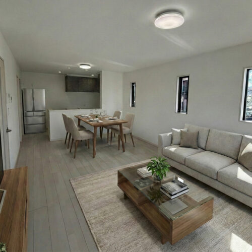 【広々リビング】LDK＋洋室で18帖。大型のソファも設置できます。
※写真はイメージです